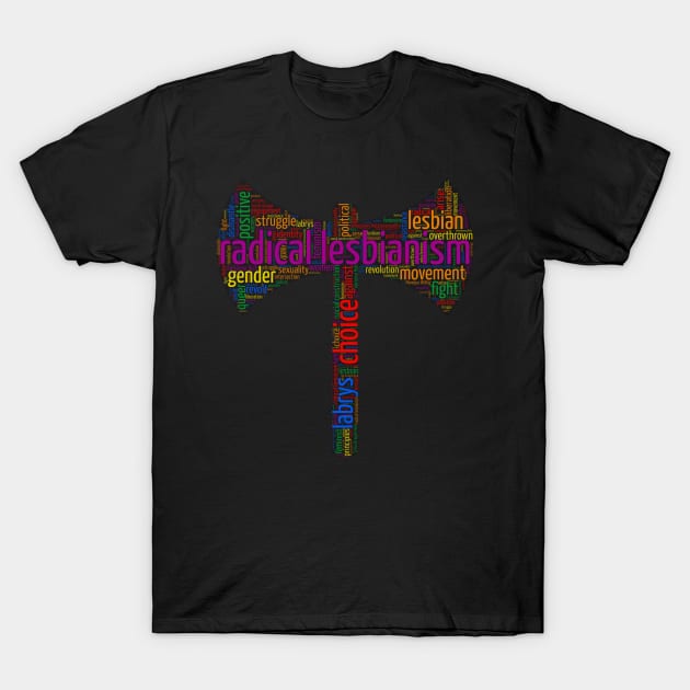 lesbian labrys word cloud - lgbt T-Shirt by irresolute-drab